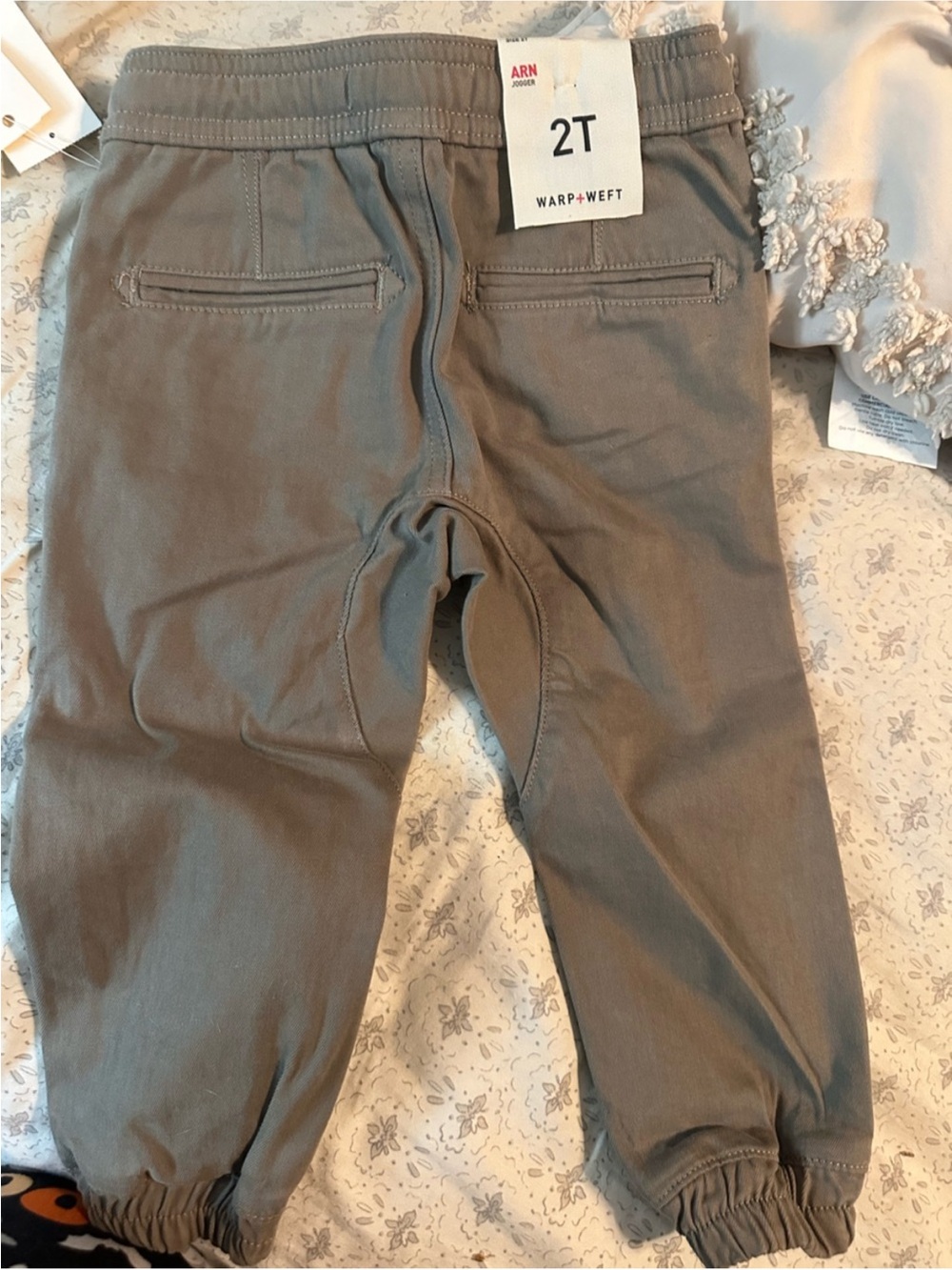 Warp + Weft Toddler Jogger Pants in Khaki